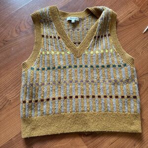 Madewell Striped Mustard Sweater Vest